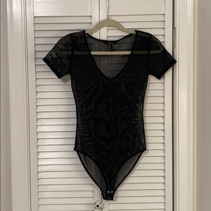Sheer black bodysuit